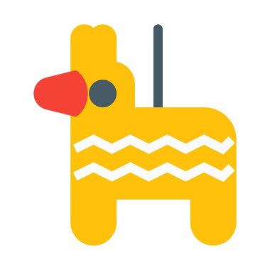 Pinata'yı midilli oyuncak simgesi, basit vektör çizim