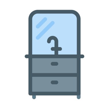 Tuvalet kabini musluk simgesi, basit vektör çizim