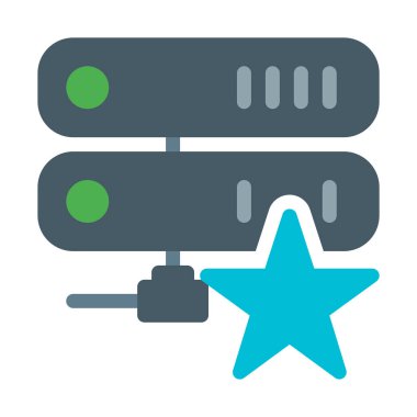 Sunucu puan yıldız simgesi, basit vektör çizim