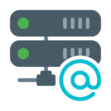 Sunucu e-posta desteği simgesi, basit vektör çizim