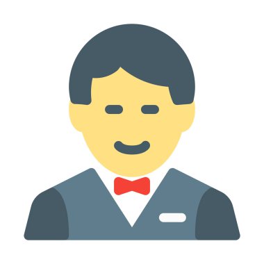 Garson Hotel asker Icon, basit vektör çizim