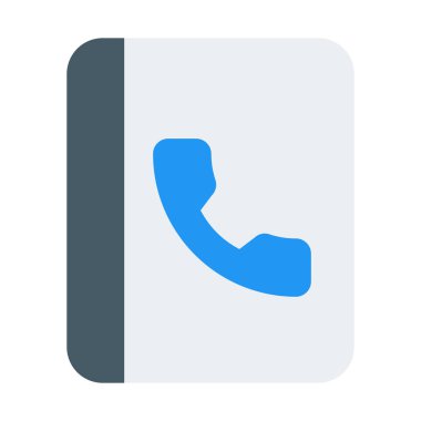 İlgili kişi telefon rehberi simgesi, basit vektör çizim