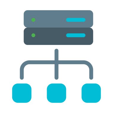 Sunucu bağlantıları dağıtım simgesi, basit vektör çizim