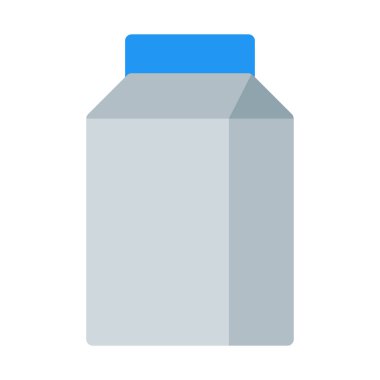 Süt karton paketi simgesi, basit vektör çizim