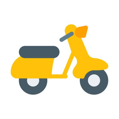 Vintage Scooter binmek simgesi, basit vektör çizim