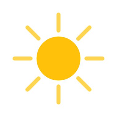 Güneş simgesi, basit vektör çizim