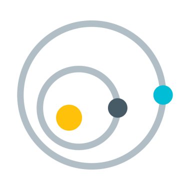 Astronomi güneş sistemi simgesi, basit vektör çizim