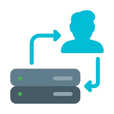 Sunucu Kullanıcı Sync simgesi, basit vektör çizim