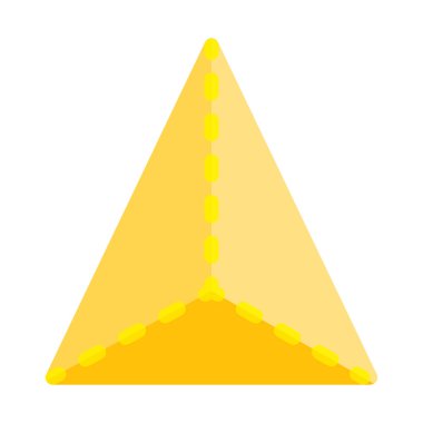 Dörtyüzlü geometrik şekil kutsal kişilerin resmi, basit vektör çizim