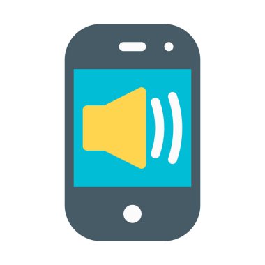 Telefon üzerinde hoparlör simgesi, basit vektör çizim