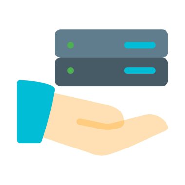 Sunucu donanım koruma simgesi, basit vektör çizim