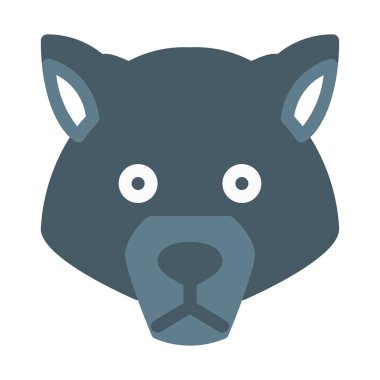 Kurt, tehlikeli hayvan simgesi, basit vektör çizim