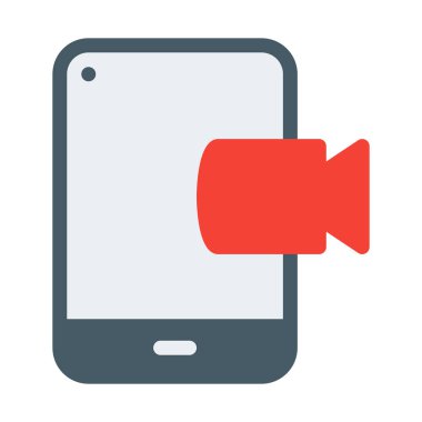 Tablet Video kamera simgesi, basit vektör çizim