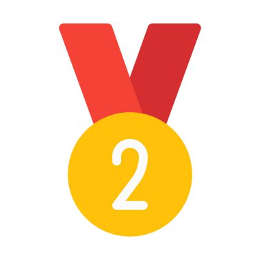 İkinci sıra madalya simgesi, basit vektör çizim