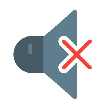 Sessiz veya sessiz ses ayarı simgesi, basit vektör çizim