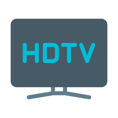 Yüksek tanım Tv Ayarla simgesini, basit vektör çizim