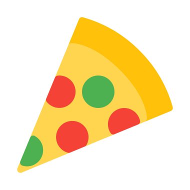 Pizza dilim servis simge, basit vektör çizim