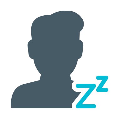 Kullanıcı uyku simgesi, basit vektör çizim