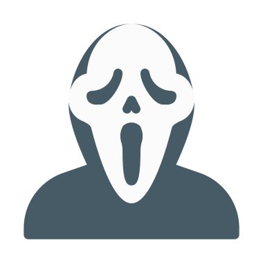 Çığlık hayalet yüz simgesi, basit vektör çizim