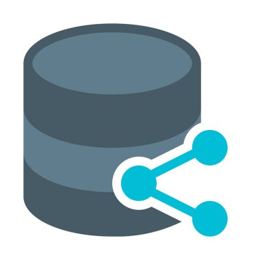 Veritabanı bilgi simgesi, basit vektör çizim paylaşmak