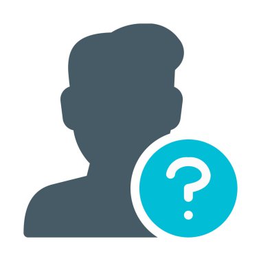 Soru işareti Kullanıcı simgesi, basit vektör çizim