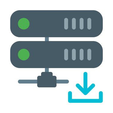Sunucu Download sembol simge, basit vektör çizim