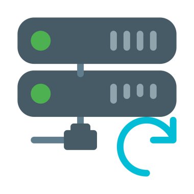 Ağ sunucusu simgesi, basit vektör çizim yenileme