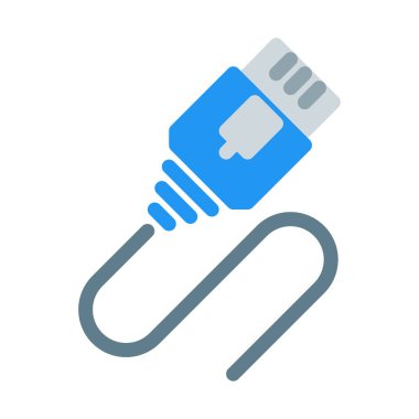 Ağ kablo bağlantısı simgesini, basit vektör çizim