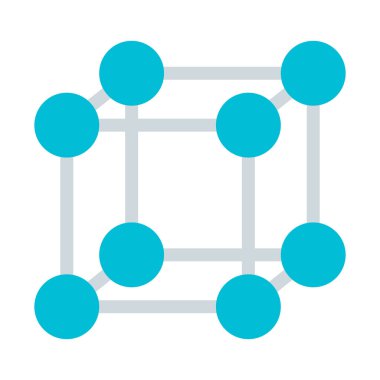 Molekül küp yapısı simgesi, basit vektör çizim