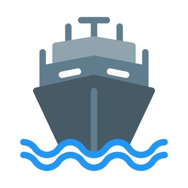 Savunma Donanması gemi simgesi, basit vektör çizim