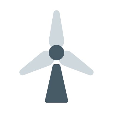 Rüzgar türbini bıçak simgesi, basit vektör çizim