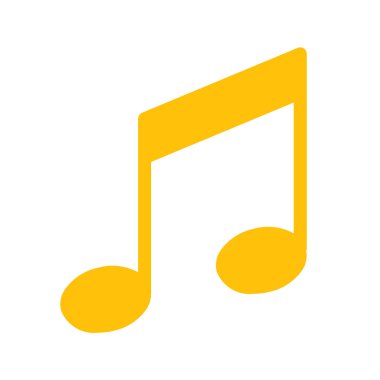 Işın müzik not simgesini, basit vektör çizim