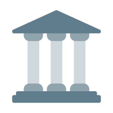 Panteon Roma Pillars simgesi, basit vektör çizim