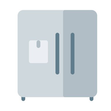 Çift kapı buzdolabı simgesi, basit vektör çizim