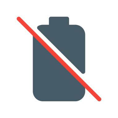 Yok pil simgesi, basit vektör çizim