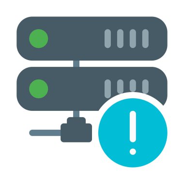 Sunucu uyarı uyarı simgesi, basit vektör çizim