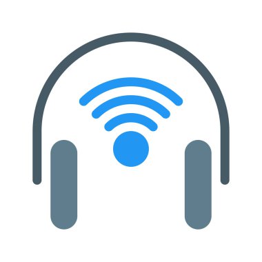 Kablosuz Ses kulaklık simgesini, basit vektör çizim