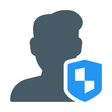 Kullanıcı güvenlik ve koruma simgesi, basit vektör çizim