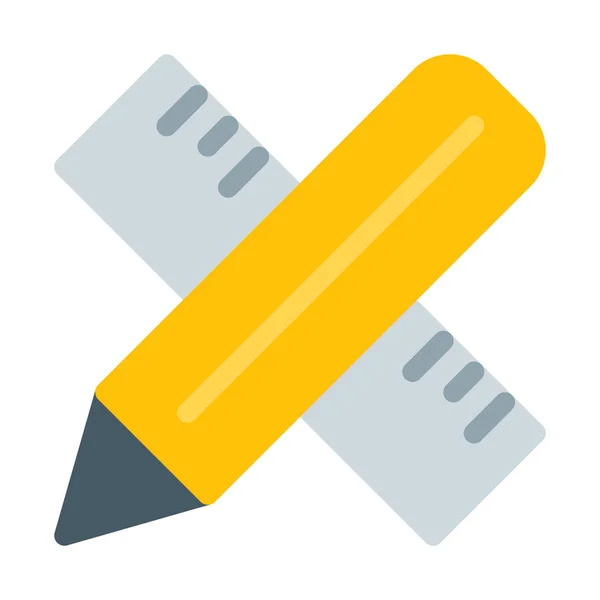 Pencil Ruler Icon Simple Vector Illustration — Stock Vector