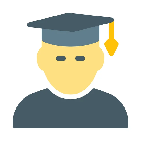 Graduate Student Profile Icon Simple Vector Illustration — Stock Vector