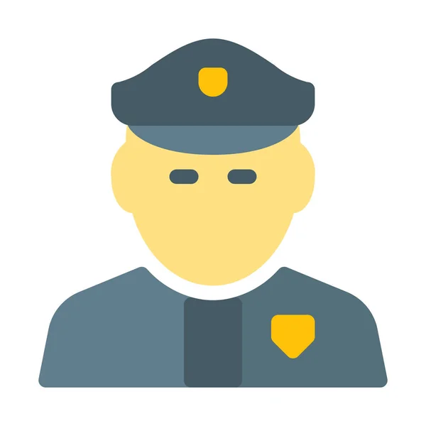 Icona Agente Polizia Semplice Illustrazione Vettoriale — Vettoriale Stock