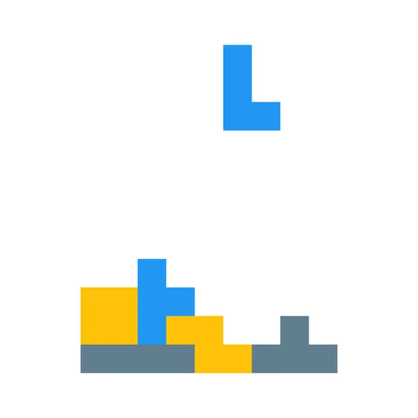 Tetris Puzzle Ícone Jogo Vídeo Ilustração Vetorial Simples — Vetor de Stock