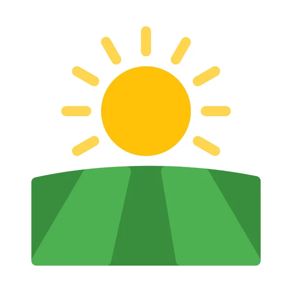日当たりの良いフィールド天気アイコンは シンプルなベクター イラスト — ストックベクタ