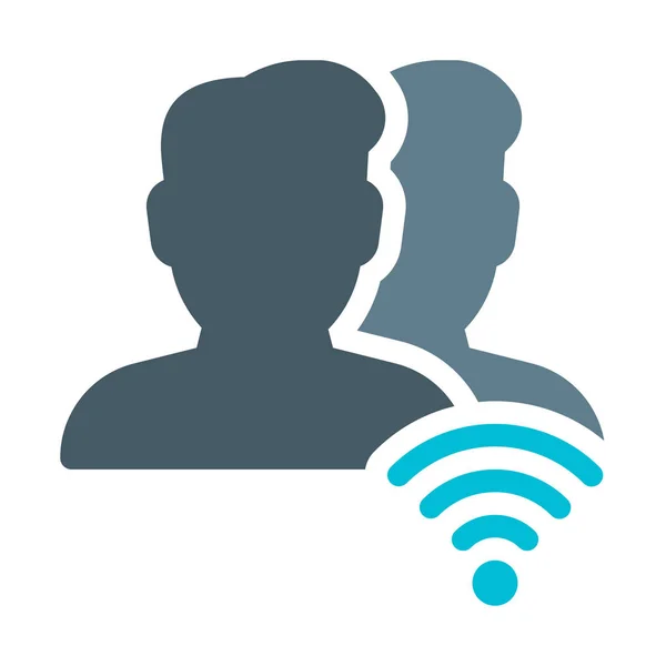 Pictogram Van Wifi Sterkte Van Gebruikers Eenvoudige Vectorillustratie — Stockvector