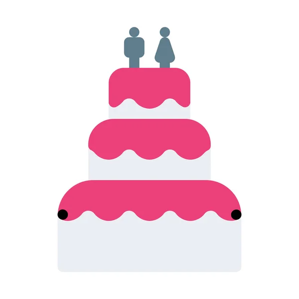 Pár Esküvői Torta Ikon Egyszerű Vektoros Illusztráció — Stock Vector