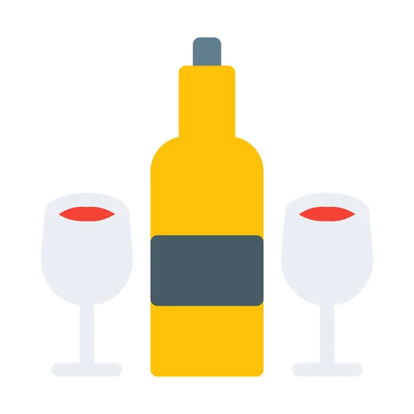 Love Celebration Wine Icon Simple Vector Illustration — Stock Vector