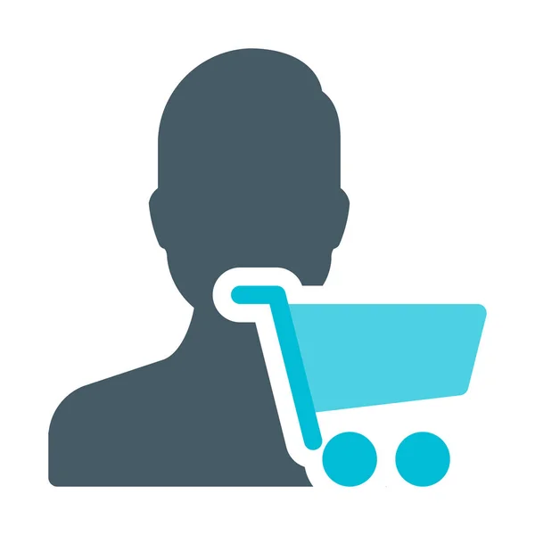 Online Shopper Ikona Proste Wektor Ilustracja — Wektor stockowy