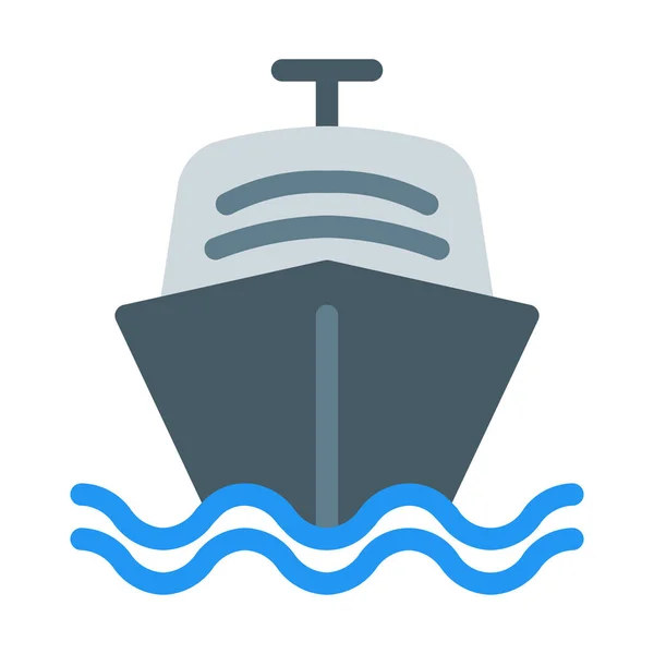 Reise Und Tourismusschiffsymbol Einfache Vektorillustration — Stockvektor