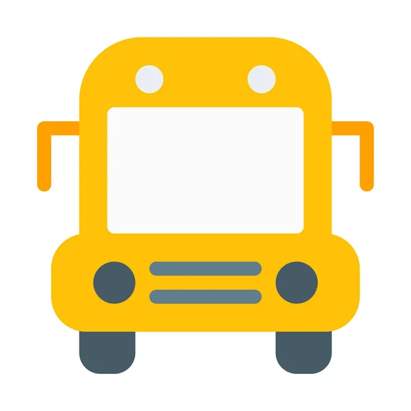 Icono Transporte Autobús Escolar Ilustración Vector Simple — Vector de stock