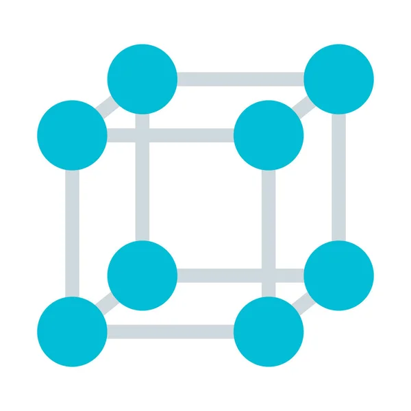 Ícone Estrutura Cubo Molécula Ilustração Simples Vetor — Vetor de Stock